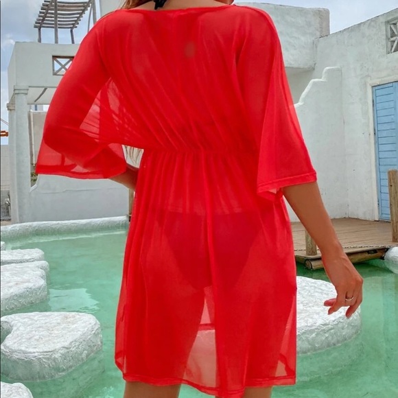 Floral Print Mesh Cover Up NWOT size Large - Picture 4 of 7